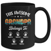 Personalized This Awesome Grandpa Belongs To Custom Kids Name Vintage Fathers Day Birthday Christmas Mug | teecentury