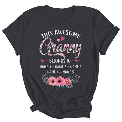 Personalized This Awesome Granny Belongs To Custom Kids Name Floral Granny Mothers Day Birthday Christmas Shirt & Tank Top | teecentury