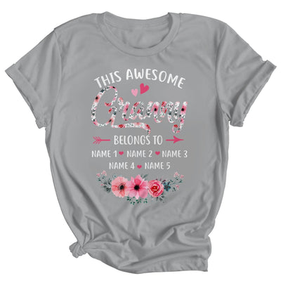 Personalized This Awesome Granny Belongs To Custom Kids Name Floral Granny Mothers Day Birthday Christmas Shirt & Tank Top | teecentury