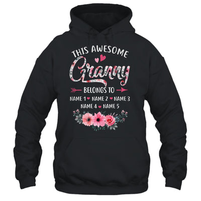 Personalized This Awesome Granny Belongs To Custom Kids Name Floral Granny Mothers Day Birthday Christmas Shirt & Tank Top | teecentury