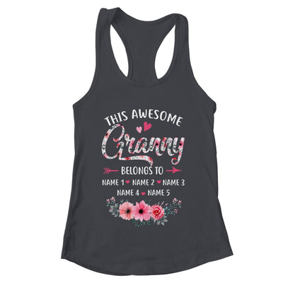 Personalized This Awesome Granny Belongs To Custom Kids Name Floral Granny Mothers Day Birthday Christmas Shirt & Tank Top | teecentury