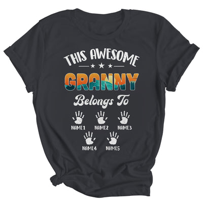 Personalized This Awesome Granny Belongs To Custom Kids Name Vintage Mothers Day Birthday Christmas Shirt & Tank Top | teecentury