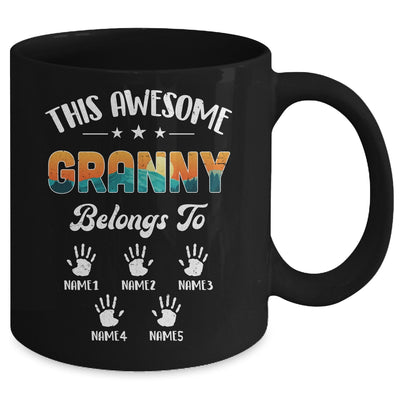 Personalized This Awesome Granny Belongs To Custom Kids Name Vintage Mothers Day Birthday Christmas Mug | teecentury