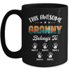 Personalized This Awesome Granny Belongs To Custom Kids Name Vintage Mothers Day Birthday Christmas Mug | teecentury