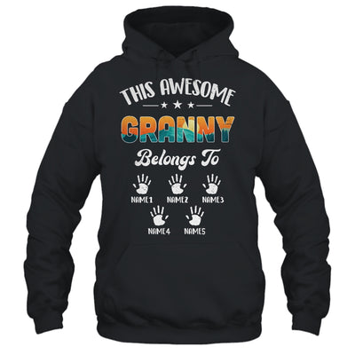 Personalized This Awesome Granny Belongs To Custom Kids Name Vintage Mothers Day Birthday Christmas Shirt & Tank Top | teecentury