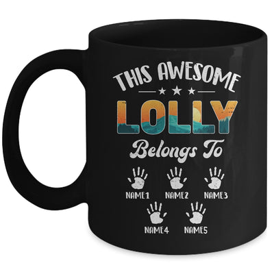 Personalized This Awesome Lolly Belongs To Custom Kids Name Vintage Mothers Day Birthday Christmas Mug | teecentury