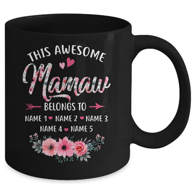 Personalized This Awesome Mamaw Belongs To Custom Kids Name Floral Mamaw Mothers Day Birthday Christmas Mug | teecentury