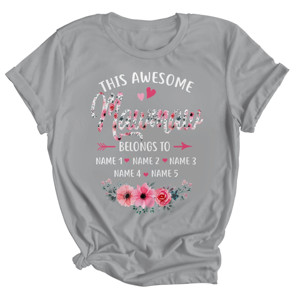 Personalized This Awesome Mawmaw Belongs To Custom Kids Name Floral Mawmaw Mothers Day Birthday Christmas Shirt & Tank Top | teecentury