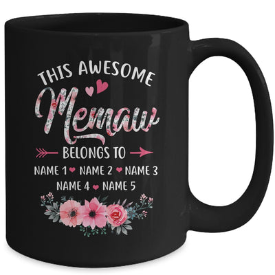 Personalized This Awesome Memaw Belongs To Custom Kids Name Floral Memaw Mothers Day Birthday Christmas Mug | teecentury