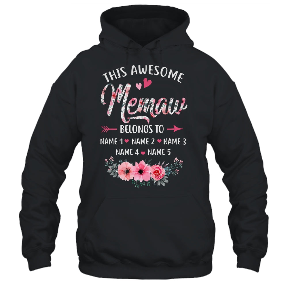Personalized This Awesome Memaw Belongs To Custom Kids Name Floral Memaw Mothers Day Birthday Christmas Shirt & Tank Top | teecentury
