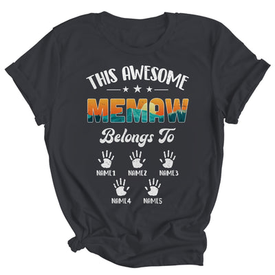 Personalized This Awesome Memaw Belongs To Custom Kids Name Vintage Mothers Day Birthday Christmas Shirt & Tank Top | teecentury