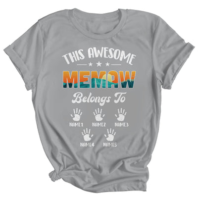 Personalized This Awesome Memaw Belongs To Custom Kids Name Vintage Mothers Day Birthday Christmas Shirt & Tank Top | teecentury