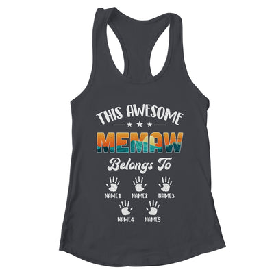 Personalized This Awesome Memaw Belongs To Custom Kids Name Vintage Mothers Day Birthday Christmas Shirt & Tank Top | teecentury