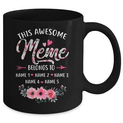 Personalized This Awesome Meme Belongs To Custom Kids Name Floral Meme Mothers Day Birthday Christmas Mug | teecentury