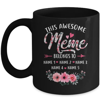 Personalized This Awesome Meme Belongs To Custom Kids Name Floral Meme Mothers Day Birthday Christmas Mug | teecentury