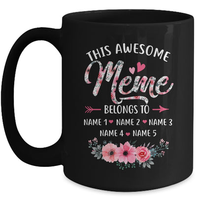 Personalized This Awesome Meme Belongs To Custom Kids Name Floral Meme Mothers Day Birthday Christmas Mug | teecentury