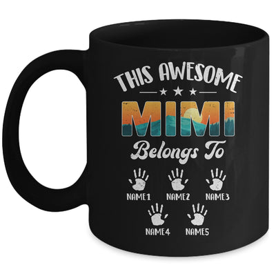 Personalized This Awesome Mimi Belongs To Custom Kids Name Vintage Mothers Day Birthday Christmas Mug | teecentury