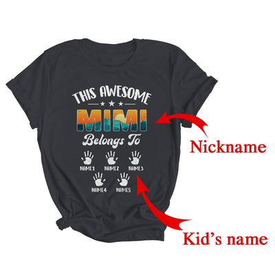 Personalized This Awesome Mimi Belongs To Custom Kids Name Vintage Mothers Day Birthday Christmas Shirt & Tank Top | Custom | teecentury