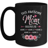 Personalized This Awesome Mom Belongs To Custom Kids Name Floral Mom Mothers Day Birthday Christmas Mug | teecentury