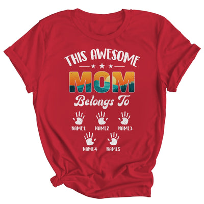 Personalized This Awesome Mom Belongs To Custom Kids Name Vintage Mothers Day Birthday Christmas Shirt & Tank Top | teecentury