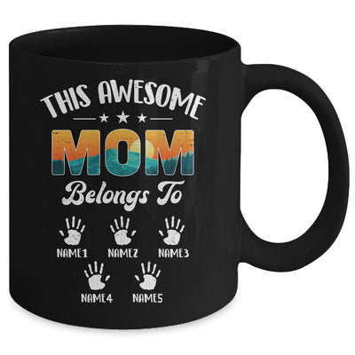 Personalized This Awesome Mom Belongs To Custom Kids Name Vintage Mothers Day Birthday Christmas Mug | teecentury