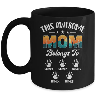 Personalized This Awesome Mom Belongs To Custom Kids Name Vintage Mothers Day Birthday Christmas Mug | teecentury