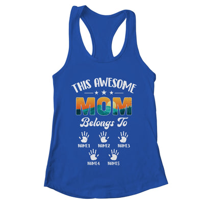 Personalized This Awesome Mom Belongs To Custom Kids Name Vintage Mothers Day Birthday Christmas Shirt & Tank Top | teecentury