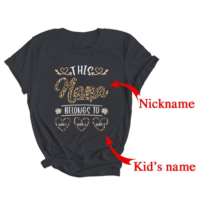 Personalized This Awesome Nana Belongs To Custom Kids Name Leopard Nana Mothers Day Birthday Christmas Shirt & Tank Top | Custom | teecentury