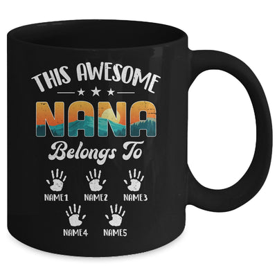 Personalized This Awesome Nana Belongs To Custom Kids Name Vintage Mothers Day Birthday Christmas Mug | teecentury