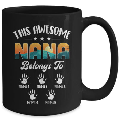 Personalized This Awesome Nana Belongs To Custom Kids Name Vintage Mothers Day Birthday Christmas Mug | teecentury