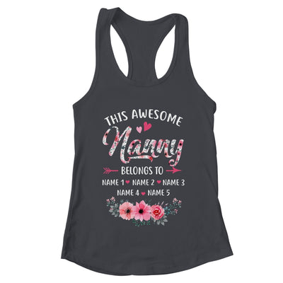 Personalized This Awesome Nanny Belongs To Custom Kids Name Floral Nanny Mothers Day Birthday Christmas Shirt & Tank Top | teecentury