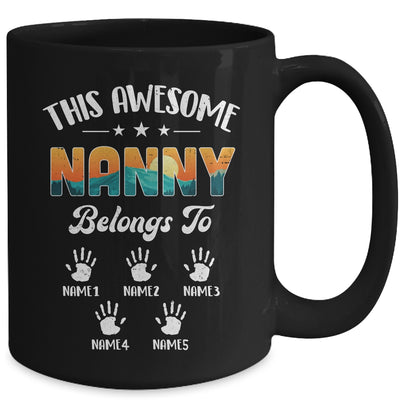 Personalized This Awesome Nanny Belongs To Custom Kids Name Vintage Mothers Day Birthday Christmas Mug | teecentury