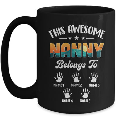 Personalized This Awesome Nanny Belongs To Custom Kids Name Vintage Mothers Day Birthday Christmas Mug | teecentury