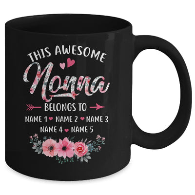 Personalized This Awesome Nonna Belongs To Custom Kids Name Floral Nonna Mothers Day Birthday Christmas Mug | teecentury