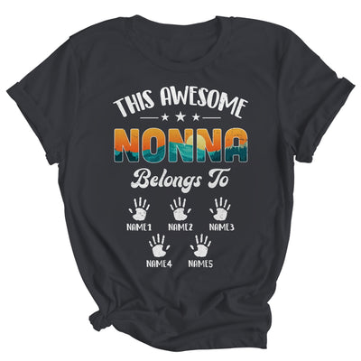 Personalized This Awesome Nonna Belongs To Custom Kids Name Vintage Mothers Day Birthday Christmas Shirt & Tank Top | teecentury