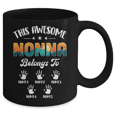 Personalized This Awesome Nonna Belongs To Custom Kids Name Vintage Mothers Day Birthday Christmas Mug | teecentury