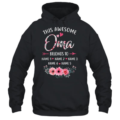 Personalized This Awesome Oma Belongs To Custom Kids Name Floral Oma Mothers Day Birthday Christmas Shirt & Tank Top | teecentury