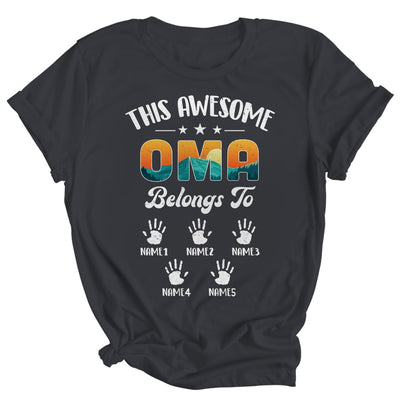 Personalized This Awesome Oma Belongs To Custom Kids Name Vintage Mothers Day Birthday Christmas Shirt & Tank Top | teecentury