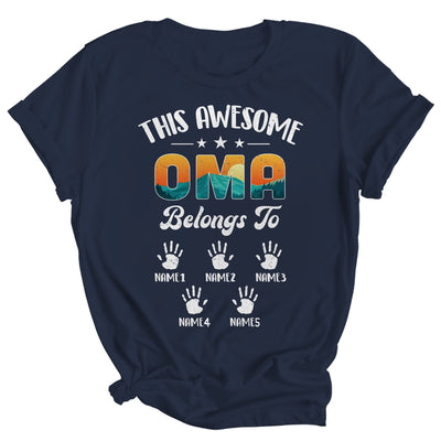 Personalized This Awesome Oma Belongs To Custom Kids Name Vintage Mothers Day Birthday Christmas Shirt & Tank Top | teecentury