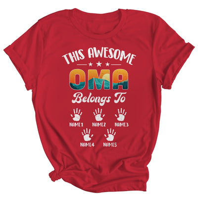 Personalized This Awesome Oma Belongs To Custom Kids Name Vintage Mothers Day Birthday Christmas Shirt & Tank Top | teecentury