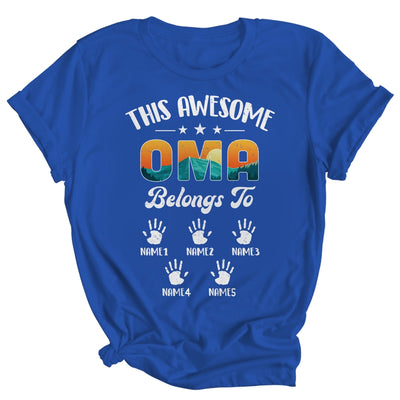 Personalized This Awesome Oma Belongs To Custom Kids Name Vintage Mothers Day Birthday Christmas Shirt & Tank Top | teecentury