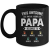 Personalized This Awesome Papa Belongs To Custom Grandkids Name Color Hand Fathers Day Birthday Christmas Mug | teecentury