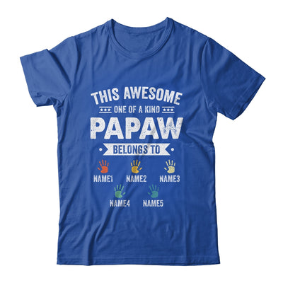 Personalized This Awesome Papaw Belongs To Custom Grandkids Name Color Hand Fathers Day Birthday Christmas Shirt & Hoodie | teecentury