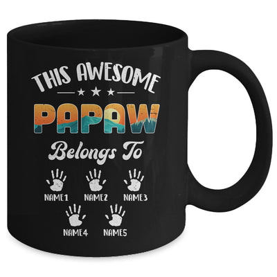 Personalized This Awesome Papaw Belongs To Custom Kids Name Vintage Fathers Day Birthday Christmas Mug | teecentury