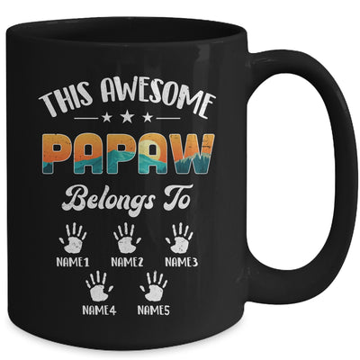 Personalized This Awesome Papaw Belongs To Custom Kids Name Vintage Fathers Day Birthday Christmas Mug | teecentury