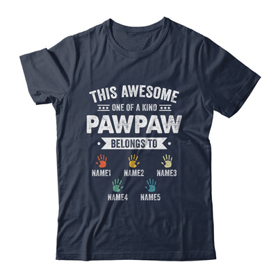 Personalized This Awesome Pawpaw Belongs To Custom Grandkids Name Color Hand Fathers Day Birthday Christmas Shirt & Hoodie | teecentury