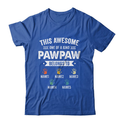 Personalized This Awesome Pawpaw Belongs To Custom Grandkids Name Color Hand Fathers Day Birthday Christmas Shirt & Hoodie | teecentury