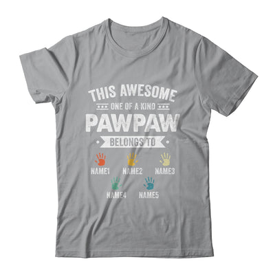 Personalized This Awesome Pawpaw Belongs To Custom Grandkids Name Color Hand Fathers Day Birthday Christmas Shirt & Hoodie | teecentury