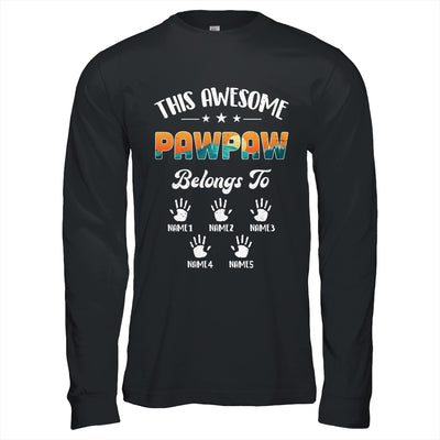 Personalized This Awesome Pawpaw Belongs To Custom Kids Name Vintage Fathers Day Birthday Christmas Shirt & Hoodie | teecentury