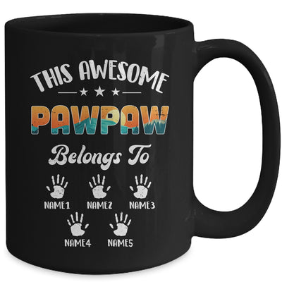 Personalized This Awesome Pawpaw Belongs To Custom Kids Name Vintage Fathers Day Birthday Christmas Mug | teecentury